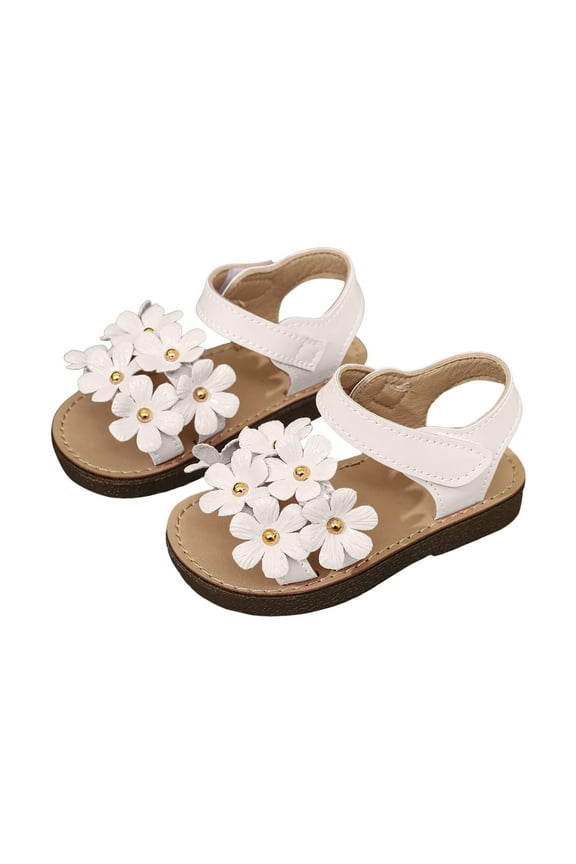 Girl's Sandals Toddler Little Kid Girls Sandals Fashion Bow Summer Shoes (Pink,13)