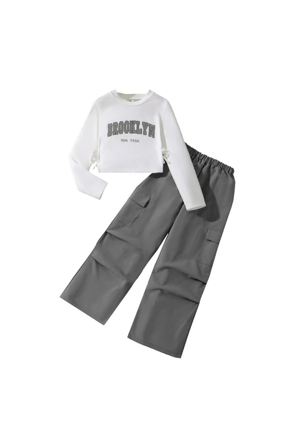 Girls 2 Piece Outfits Long Sleeve Girls 2 Piece Outfits Long Sleeve and Leggings Clothing Set Outfits for Girls Size 9-10 (Grey,9-10 Years)