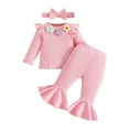 thumbnail image 1 of Gubotare Girls 2 Piece Outfits Toddler Girl Clothes Kid Fall Outfit Long Sleeve Shirt Top Pants Winter Clothing Set Size 2T 3T (Pink,2-3 Years), 1 of 8