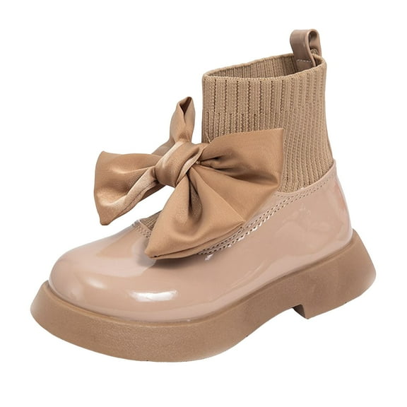 Gubotare Girls Ankle Boots Girls Glitter Ankle Boots Side Zipper Chelsea Booties Lug Sole (Toddler/Little Kids/Big Kids) Size 9.5 (Khaki,Toddler 9.5)