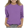 thumbnail image 1 of Gubotare Girls Athletic Shirts Girls Long Sleeve Shirts Fall Cute Shirt Trendy Kids Crewneck T-shirts Cute Prints Tops Girls Clothes Size 7-8 (Purple,7-8 Years), 1 of 4