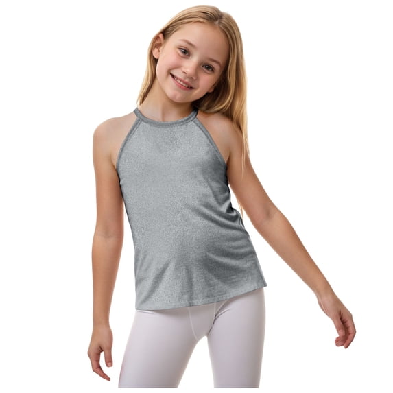 Gubotare Girls Athletic Tank Tops Little Girls Camisole Soft Tagless Cami Kids Breathable Undershirts Cotton Tank Top 6T 7T (Grey,6-7 Years)