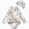 thumbnail image 1 of Gubotare Girls Bathing Suits Girls Swimsuit One Piece Rashguard Swimwear Long Sleeve Bathing Suit Size 7-8 (Beige,7-8 Years), 1 of 7
