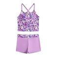 thumbnail image 1 of Gubotare Girls Bathing Suits Tankini Girls'Summer Swimsuits Cute Bikini Set Ruffle Patchwork Swimsuit Outfit Beach Wear Bathingsuit 10T 11T (Purple,Size 10-11 Years), 1 of 7