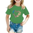 thumbnail image 1 of Gubotare Girls Blouses Girls' and Toddler School Days Short Sleeve Graphic T-Shirts,5-6 Years Green, 1 of 5