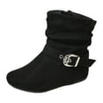 thumbnail image 1 of Gubotare Girls Boots Big Kids Girls Ankle Boots Kids Comfortable Slip on Lug Sole Booties for Toddler Little Kid Big Kids Size 1 (Black,Big Kids 1), 1 of 9