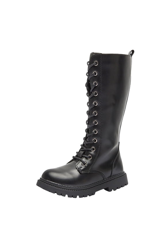 Girls Boots Big Kids Girls Glitter Sequin Boots High Top Western Boots Sparkly Low Heel Fashion Non-Slip Princess Dress Shoes Size 13 (Black,Little Kids 13)