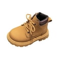 thumbnail image 1 of Gubotare Girls Boots Little Girls Boys Girls Glitter Ankle Boots Kids Lace Up Waterproof Combat Shoes with Side Zipper for Toddler/Little Kid/Big Kid Size 12.5 (Brown,Little Kids 12.5), 1 of 8