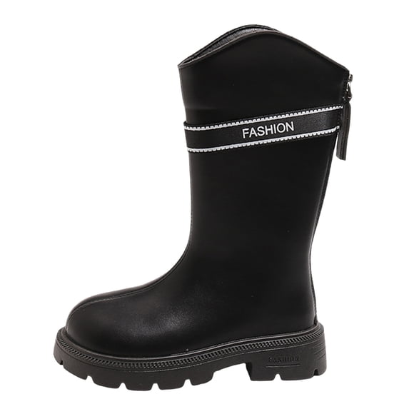 Gubotare Girls Boots Little Girls Girls Princess Over Knee Boots Long Boots Mid Size Children Girl High Top Booties Fashion Warm Boot Shoes Size 13 (Black,Little Kids 13)