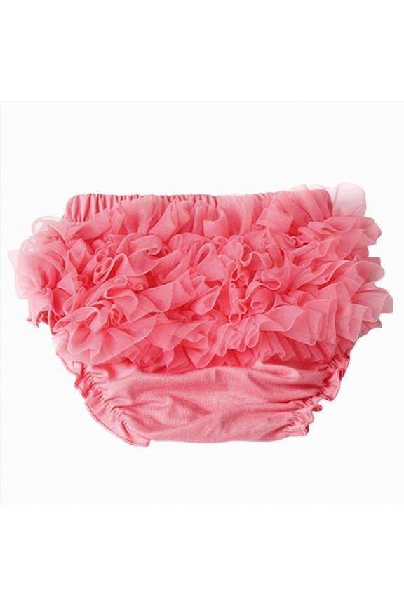 Girls Boxer Briefs Underwear Baby Bloomers for Toddler Diaper Covers for Girls Ruffle Baby Shorts Infant Solid Underwear Newborn 1 Pack 0 6 Months (Watermelon Red,0-6 Months)