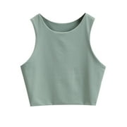 Gubotare Girls Bras Racerback Girls Pull Over Spaghetti Strap Sports Bra (Green,11-12 Years)