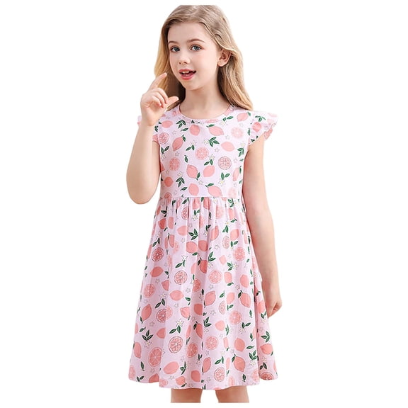 Gubotare Girls Casual Dresses Baby Girl Outfit Smocked Dress Spring Summer Princess Dresses Cute Toddler Clothes (Light Pink,Size 18-24 Months)