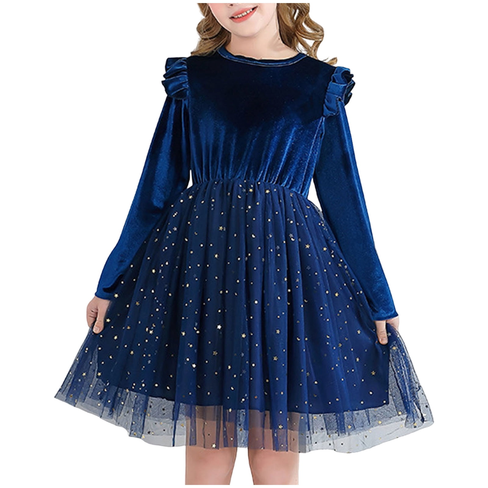 Gubotare Girls Christmas Dress Kids Girls Dress Long Sleeve Dresses Clothes Size 5T 6T(Blue,5-6 Years) Gubotare Girls Christmas Dress Kids Girls Dress Long Sleeve Dresses Clothes Size 5T 6T(Blue,5-6 Years)