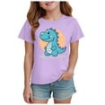 thumbnail image 1 of Gubotare Girls Clothes Girls' Short Sleeve Summer T Shirts Casual Tee Tops Blouse (Light Purple,Size 11-12 Years), 1 of 4