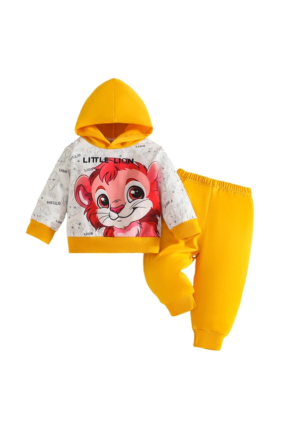 Girls Clothes Sets Fleece Pullover Crossover Hoodie and Leggings Outfit Set Infant to Big Kid Size 6 9 Months (Yellow,6-9 Months)