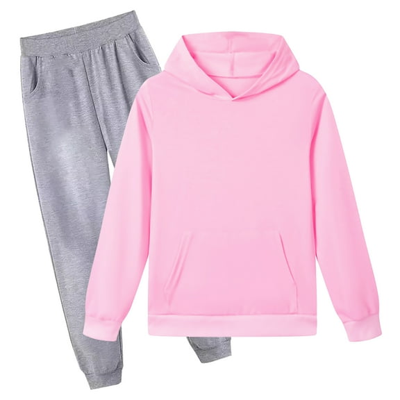 Gubotare Girls Clothes Sets Girls Clothes Sweatpants Print Hoodies Sweatshirt Fall Outfits Back to School Sweatsuit with Leggings Size 7-8 (Pink,7-8 Years)