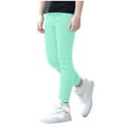 thumbnail image 1 of Gubotare Girls Clothes Solid Youth Girls and Plus Size Leggings Comfortable Fit for Everyday Activities (Green,Size 9-10 Years), 1 of 6