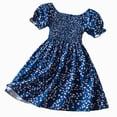 thumbnail image 1 of Gubotare Girls Clothes Summer Dresses Toddler Kids Girls Summer Dress Sling Blue Floral Casual Dress Pattern Girls Party Dress Sleeveless 3T 4T (Navy,3-4 Years), 1 of 8