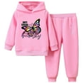 thumbnail image 1 of Gubotare Girls Clothing Sets Girls 2 Pieces Outfit Sets Graphic Fleece Splice Hoodies with Leggings Set Size 7-8 (Pink,7-8 Years), 1 of 9