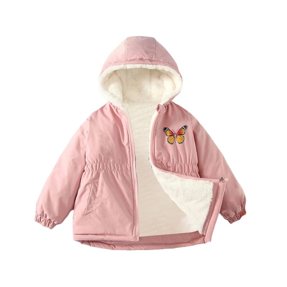 Gubotare Girls Coat Hoodie Cute Fuzzy Fluffy Sweatshirt Girls Cute Hooded Long Sleeve Jacket Coat Size 7-8,(Pink 7-8 Years)