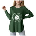 thumbnail image 1 of Gubotare Girls Compression Shirt Girls Long Sleeve Shirt Fall Trendy Cute Prints Tops Shirt Cute Kids Crew Neck Tshirt Girls Clothes Size 5T 6T (Green,5-6 Years), 1 of 4