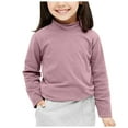thumbnail image 1 of Gubotare Girls Compression Shirt Girls Long Sleeve Shirts Kids Ribbed Knit Curved Hem Tunic Tops Fashion Tees Size 12-14 (Pink,12-14 Years), 1 of 4