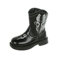thumbnail image 1 of Gubotare Girls Cowgirl Boots Girls Cowboy Boots Unisex-Child Mid Calf Cowgirl Boots Western Riding Shoes Size 1.5 (Black,Big Kids 1.5), 1 of 8