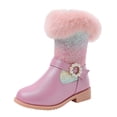 thumbnail image 1 of Gubotare Girls Cowgirl Boots Girls Cowgirl Cowboy Rhinestone Boots Ankle Low Heel Dress Booties Size 10 (Pink,Little Kids 10), 1 of 8