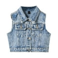 thumbnail image 1 of Gubotare Girls Denim Jacket Little Big Girls Spring Autumn Cute Embroidered Denim Jacket Outerwear Size 8-9 (Blue,8-9 Years), 1 of 6