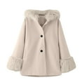 thumbnail image 1 of Gubotare Girls Dress Coat Kids Winter Warm Jacket Long Sleeve Button Trench Coat Pocket Long Outerwear (Beige,18-24M), 1 of 5