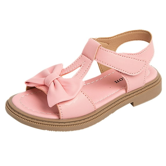 Gubotare Girls Dress Shoes Toddler Kids Sandals Ankle Strap Wedding Party Flower Girl Shoes (Pink,12)