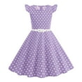thumbnail image 1 of Gubotare Girls Dresses Fancy Girls Dresses Flutter Sleeves Swing Sundress Toddler Summer Clothes Kid Birthday Party Puff Sleeve Dress 3T 4T (Purple,3-4 Years), 1 of 9