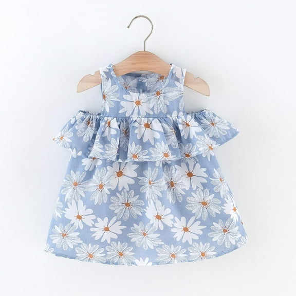 Gubotare Girls Dresses Flower Girls Dresses Toddler Princess Wedding Party Dress,Blue 2-3 Years