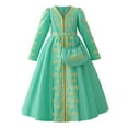 thumbnail image 1 of Gubotare Girls Dresses Formal Girls Long Sleeve Basic Skater Dress and A Line Swing School Party Dress (H,Size 6-7 Years), 1 of 9