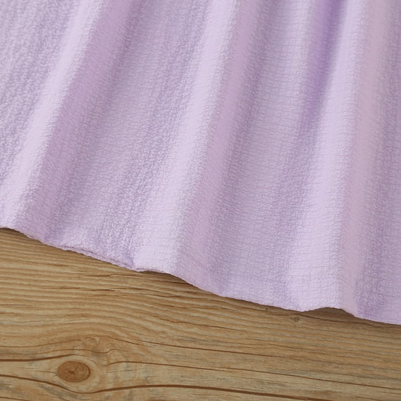 Gubotare Girls Dresses Girl's 3/4 Sleeve Casual Scalloped Edge A-line Belted Dress with Pockets,Purple 18-24 Months