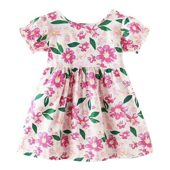 Gubotare Girls Dresses Little Girls Toddler Baby Girl Outfit Sleeveless Dress Kids Baby Girl Clothes Smocked Ruffle Sundress Size 18-24 Months (Purple,18-24 Months)