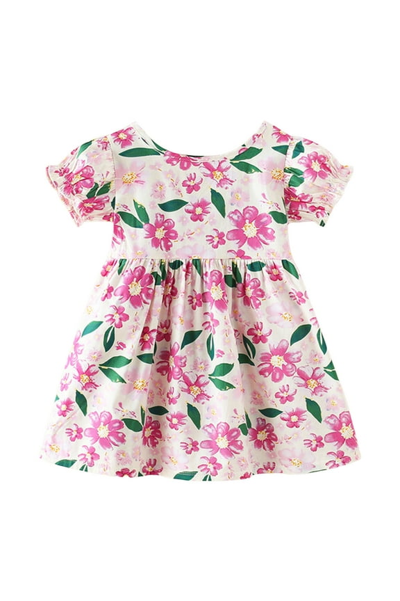 Girls Dresses Little Girls Toddler Baby Girl Outfit Sleeveless Dress Kids Baby Girl Clothes Smocked Ruffle Sundress Size 18-24 Months (Purple,18-24 Months)