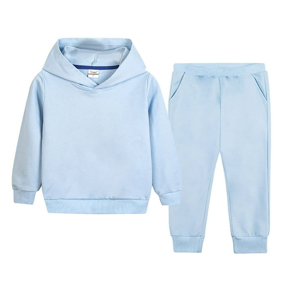 Gubotare Girls Fall Clothes Girls' Clothing Set Print Crop Top Hoodies Sweatpants 2 Piece Outfits Kids Sweatsuit Tracksuit Jogger Set Size 7-8 (Blue,7-8 Years)