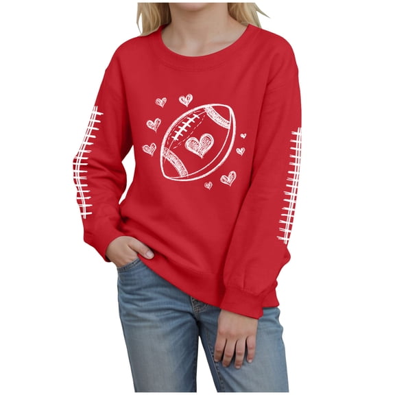 Gubotare Girls Fashion Sweatshirt Kids Girl's Print Long Sleeve Pullover Top Sweatshirt Size 6 (Red,6 Years)
