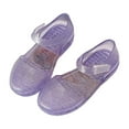 thumbnail image 1 of Gubotare Girls' Flats Princess Jelly Heels Birthday Party Sandals for Little Girls (Purple,Size 1), 1 of 7