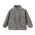 thumbnail image 1 of Gubotare Girls Fleece Jackets Girls Zip Up Hoodie Fleece Lined Hooded Jacket Girls Active Jacket Size 6-7,(Grey 6-7 Years), 1 of 4