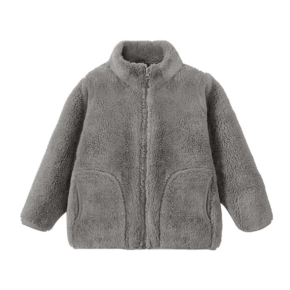 Gubotare Girls Fleece Jackets Girls Zip Up Hoodie Fleece Lined Hooded Jacket Girls Active Jacket Size 6-7,(Grey 6-7 Years)