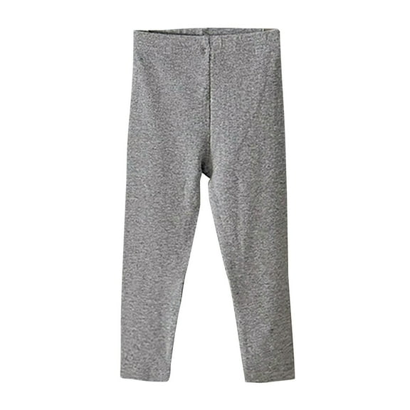 Gubotare Girls Fleece Lined Leggings Toddler Baby Basic Ribbed Sweater Leggings Infant Kids Footless Tights Little Girls Dress Bottom Top Pants Size 18 24 Months (Grey,18-24 Months)