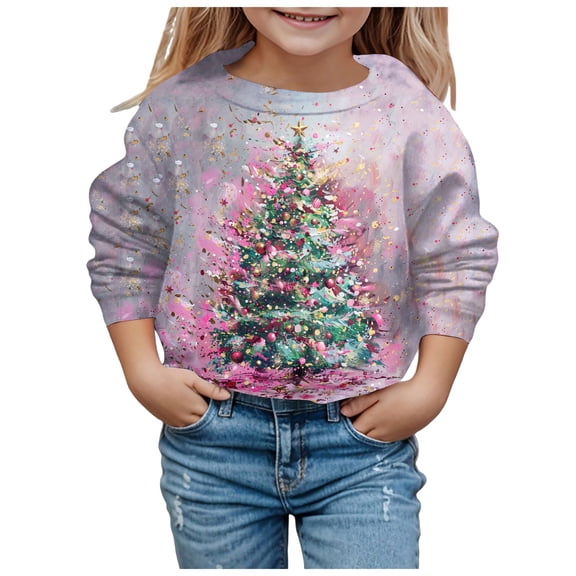 Gubotare Girls Fleece Sweatshirt Toddler to Big Kid Cute Clothes (Pink,2-3 Years)