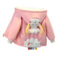 thumbnail image 1 of Gubotare Girls Full Zip Coat Toddler Boys Girls Fleece Jacket Winter Warm Stand Collar Zip Up Coat Solid Loose Lightweight Outwear with Pocket Size 2T 3T,(Light Pink 2-3 Years), 1 of 4