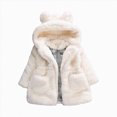 thumbnail image 1 of Gubotare Girls Fuzzy Hooded Coat Kids Bear Ear Zip Up Jacket Toddler Warm Winter Outerwear 12 18 Months (White,12-18 Months), 1 of 4