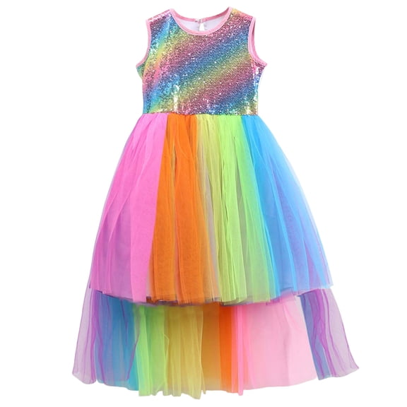 Gubotare Girls Graduation Dress Toddler Kids Girls Confetti Stars Birthday Princess Dress Tulle Boho Cake Smash Size 10-12 (Orange,10-12 Years )