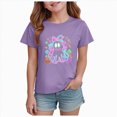 thumbnail image 1 of Gubotare Girls Halloween Shirt Girls Casual Short Sleeve T Shirts Kids Loose Soft Tops Size 9-10 (Purple,9-10 Years), 1 of 7