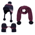 thumbnail image 1 of Gubotare Girls Hat and Gloves 3 Pack Kids Winter Warm Beanie & Scarf Set, Babys Cozy Knit Hat with Light Lined Interior, Girls Cute Soft Cap & Gloves (Dark Blue,2-8 Years), 1 of 7