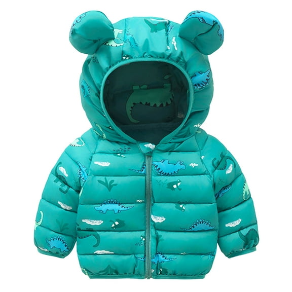 Gubotare Girls Jacket Fall Winter Coats for Baby Boys Girls Kids Toddler Light Puffer Down Jacket with Hoods Infants Outerwear 3T 4T (Green,3-4 Years)
